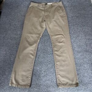 RVCA Week-End Chino Pants Mens 34x32 Tan Khaki Straight Leg Casual Skate Stretch